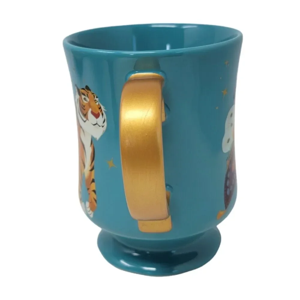 Disney Princess Jasmine Aladdin‎ Coffee Mug Live Action 2019 Footed Blue Rajah